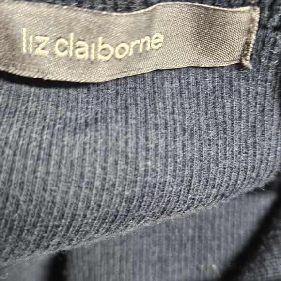 Blue V Neck Cotton Blend Sweater Size Large - Picture 3 of 4